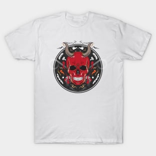 Red Skull Chinese Vintage Japanese Style T-Shirt